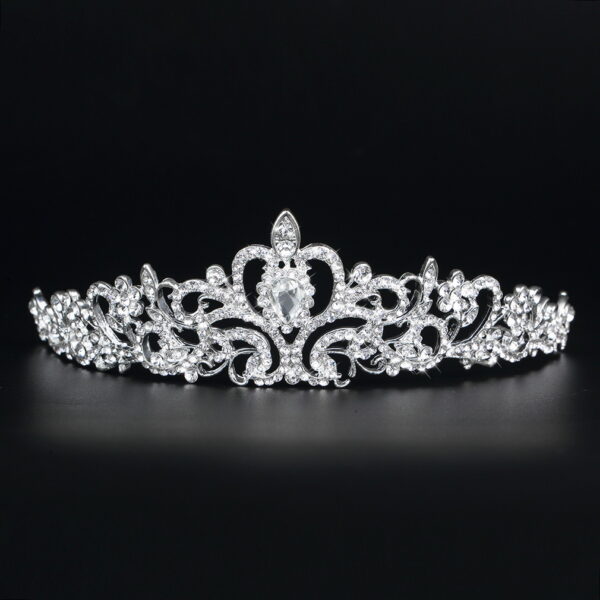 Coroa tiara de luxo com cristais para noiva e debutante