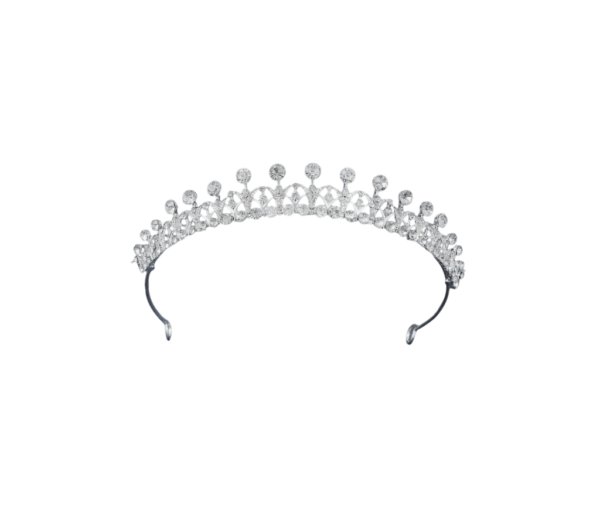 Coroa tiara de noiva princesa 3cm com cristais prateados