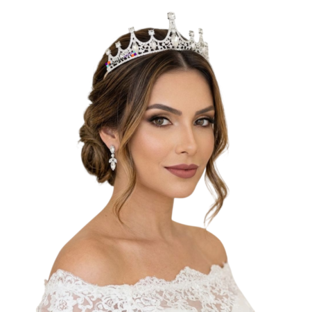Coroa de Noiva e Debutante Real com Cristais