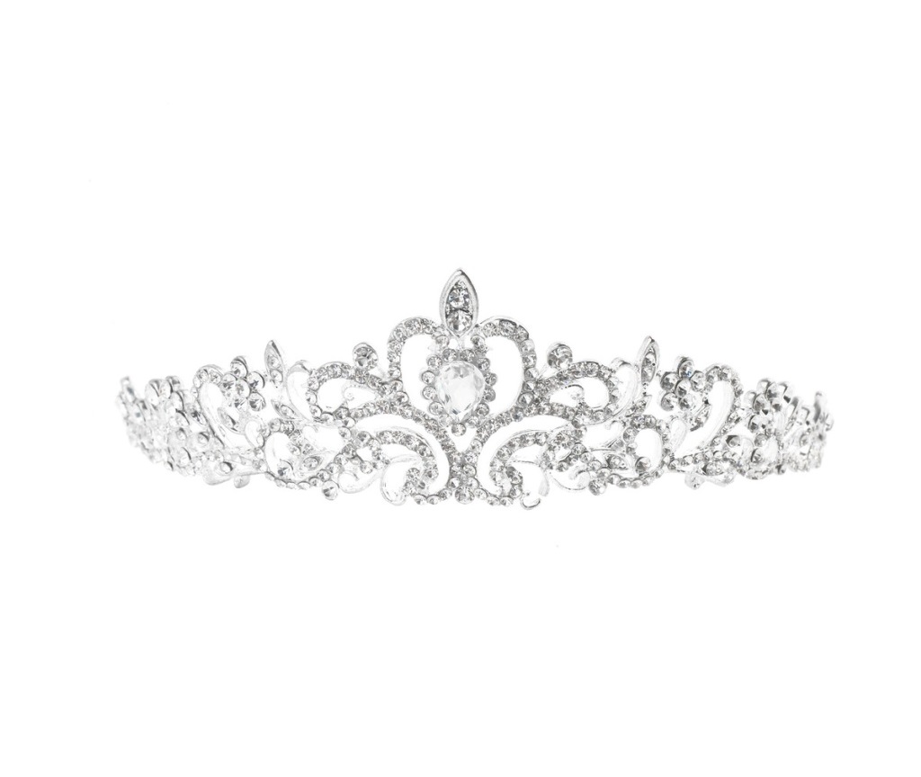 Coroa tiara de luxo com cristais para noiva e debutante