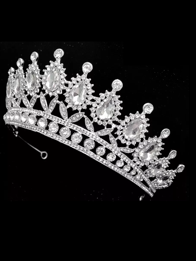 Coroa de noiva imponente alta 6cm cravejada de cristais