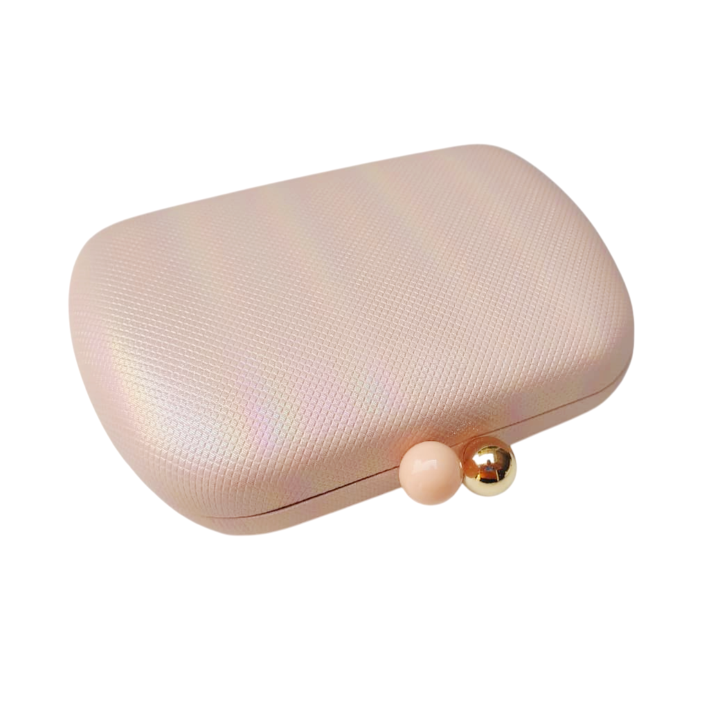 Bolsa clutch de festa holográfica rosa com brilho furta-cor