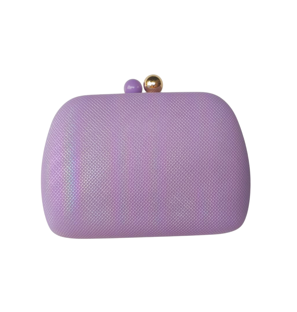 Bolsa clutch de festa holográfica roxa com brilho furta-cor