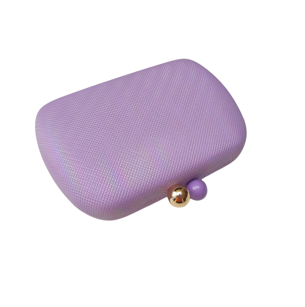 Bolsa clutch de festa holográfica roxa com brilho furta-cor