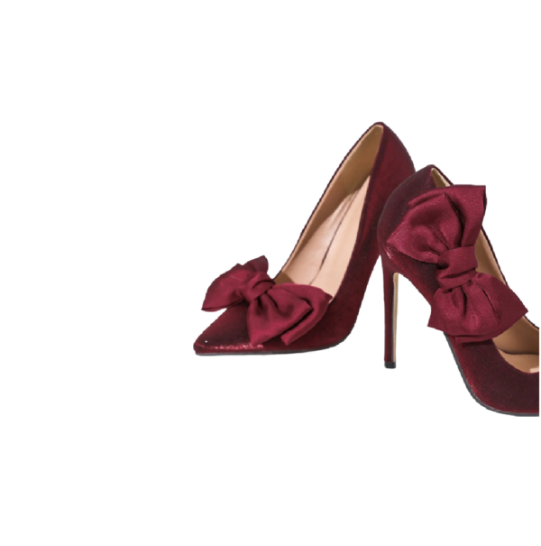 Lacinho marsala Decorativo para Sapato - Broche Clip Removível