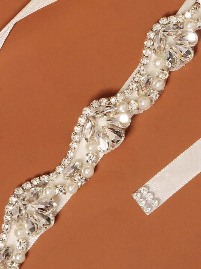 Cinto bordado para vestido de noiva off-white bordado