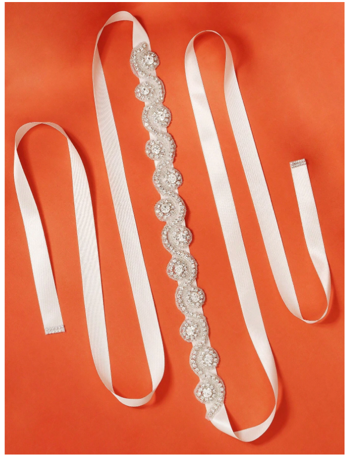 Cinto bordado para vestido de noiva off-white bordado