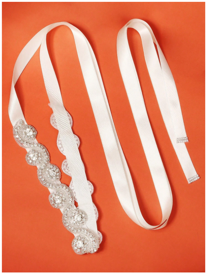 Cinto bordado para vestido de noiva off-white bordado