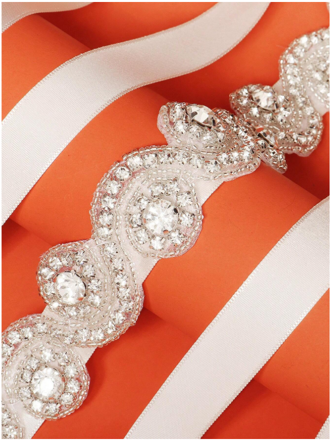 Cinto bordado para vestido de noiva off-white bordado