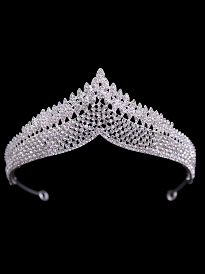 Coroa de noiva ou debutante imponente alta 6cm cravejada de cristais