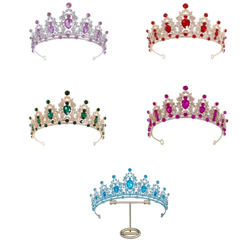 Coroa debutante com cristais luxo várias cores