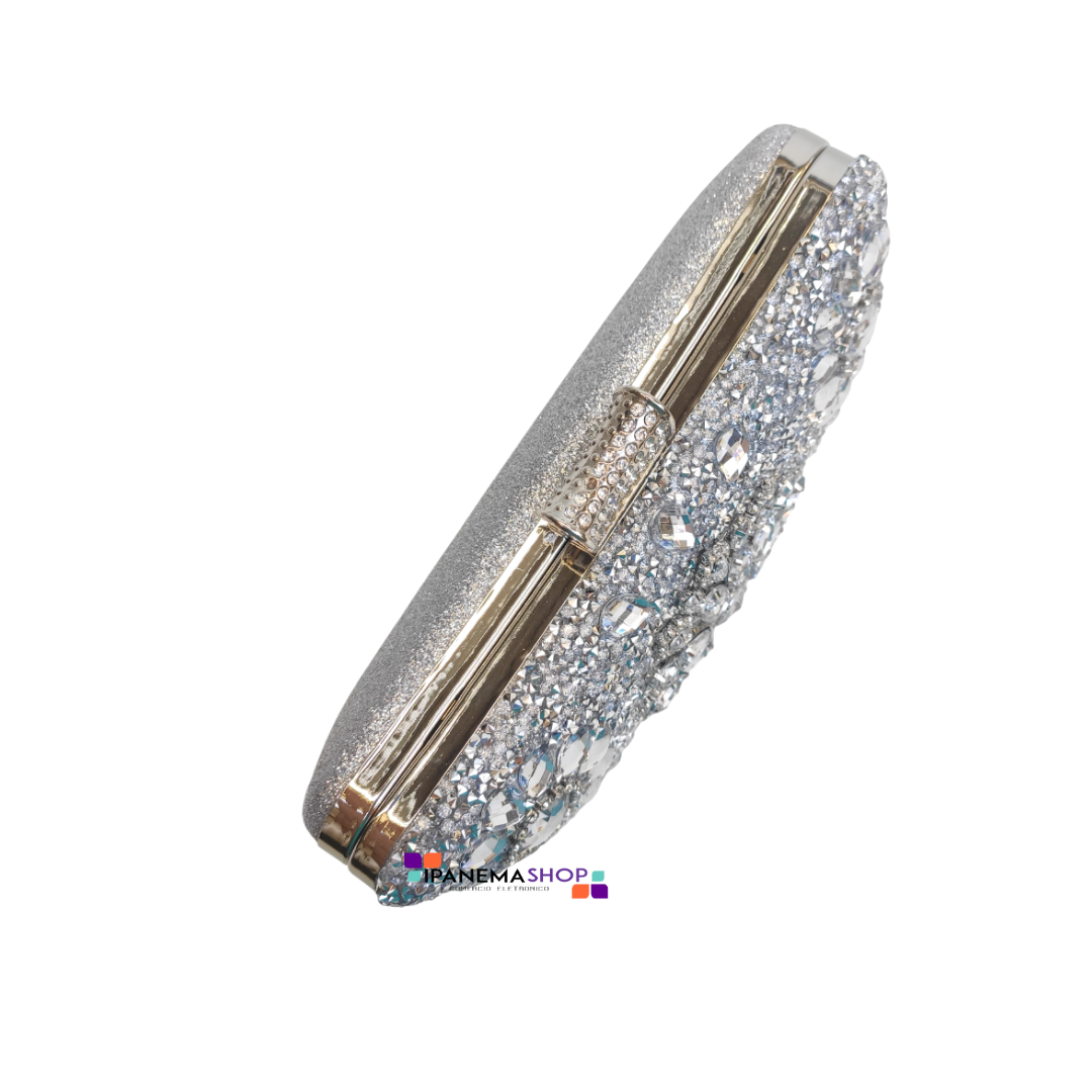 Green Smartphone Shadow Overlay Technology & Gaming 11 Static Feed Ad (1) Bolsa clutch prata com pedraria luxuosa de cristais na frente