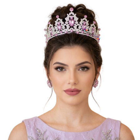 Coroa Debutante 15 Anos Cristais Coloridos – 5 Cores