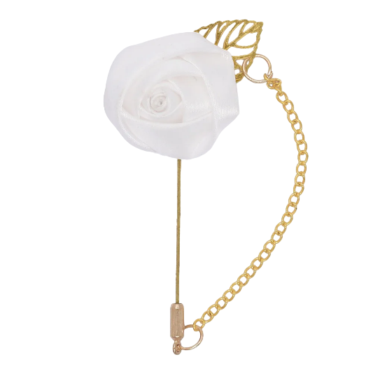 Flor de lapela brancapara noivo padrinho pai da noiva