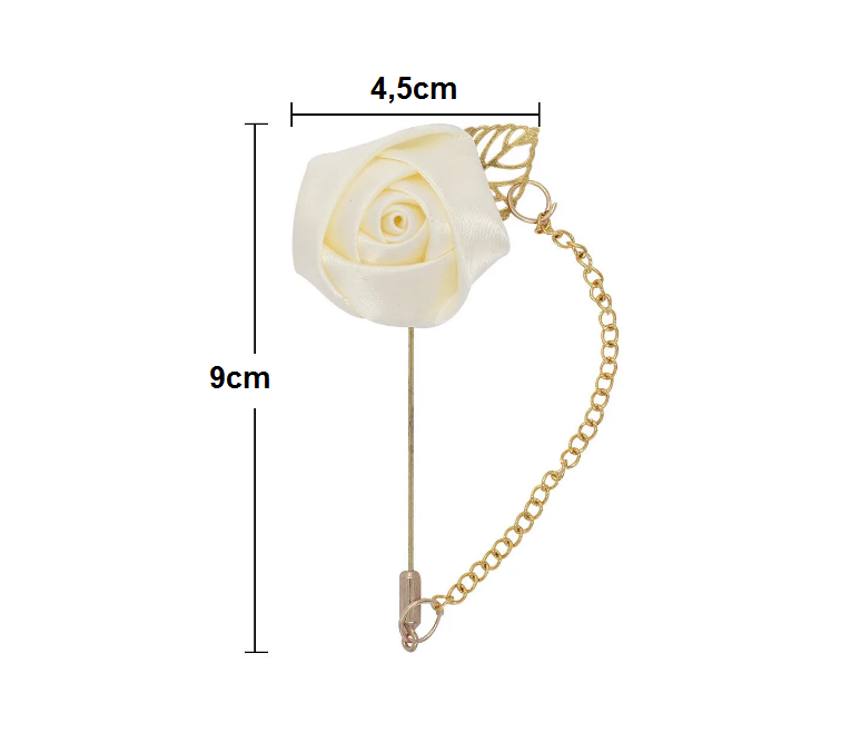 Flor de lapela offwhite para noivo padrinho pai da noiva