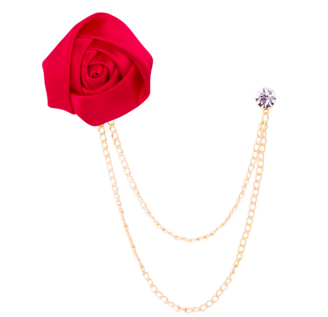 Flor de lapela vermelho para noivo padrinho pai da noiva