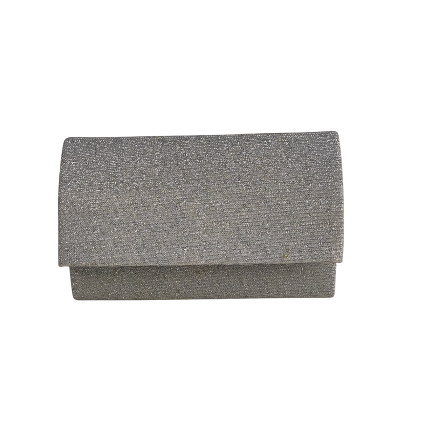 PRATA (1) Bolsa de festa prata com alça de corrente transversal