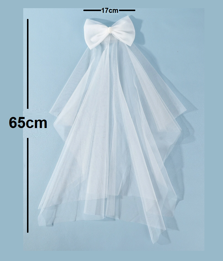 VÉU V100 (6) medidas véu laço para noiva casamento civil, despedida de solteira, pré-wedding