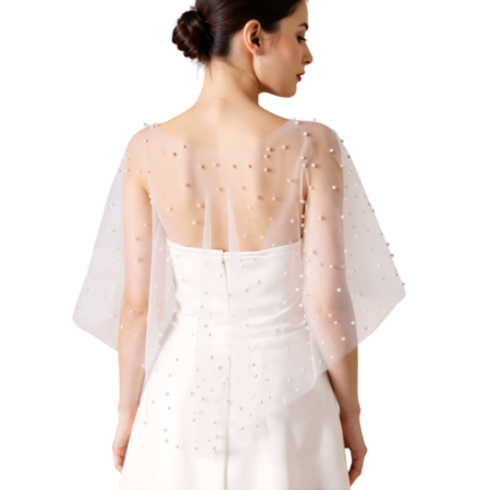 Bolero Xale Capa com Pérolas: Noiva, Madrinha e Festa