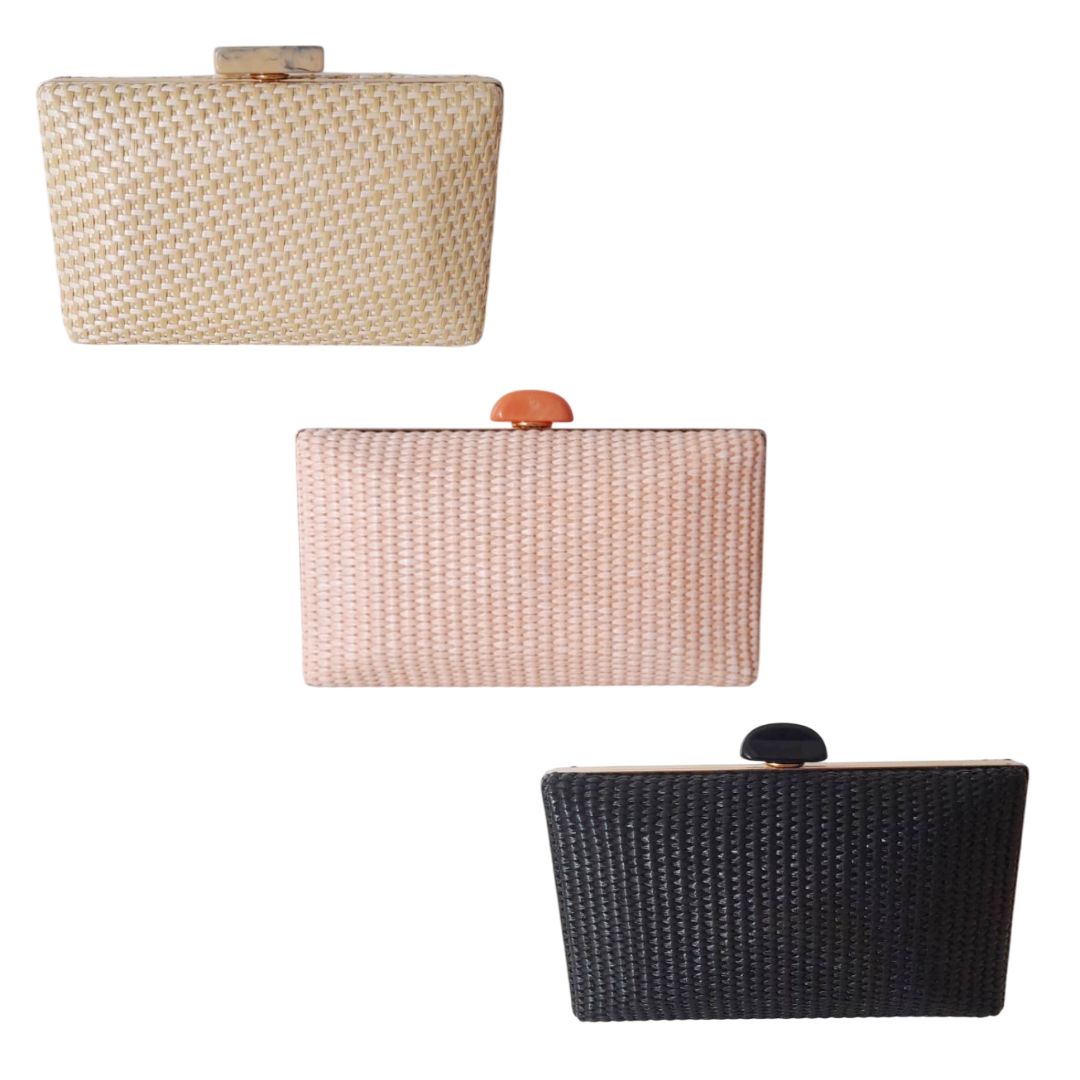 bolsa clutch palha