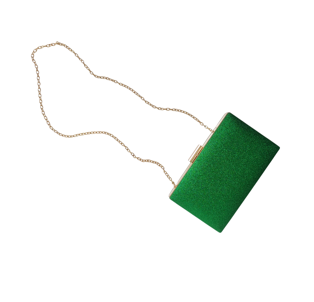 bolsa verde com brilhos (4) Bolsa clutch verde brilhosa luxo para madrinha de casamento