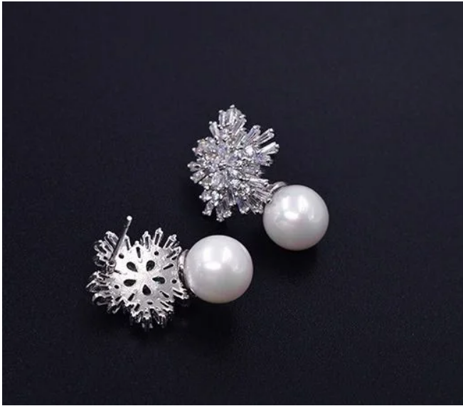 brinco br18 (2) Brinco com detalhe de pérolas clássico para noiva e festa