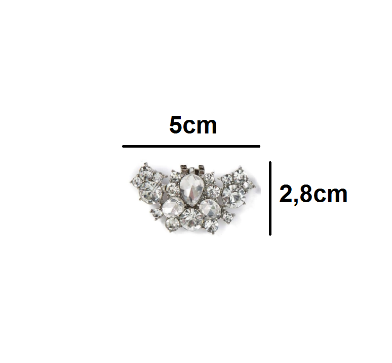 Broche Pedraria Clip Removível para Sapato Noiva Madrinha Festa