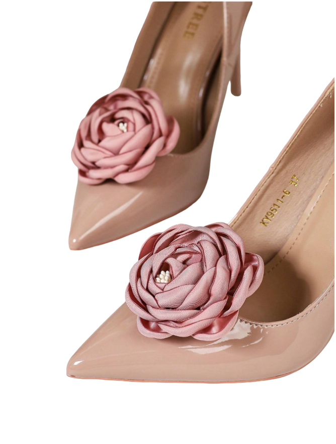 broche de sapato s139 (4) Broche Flor para Sapato de Festa - Broche Clip Removível