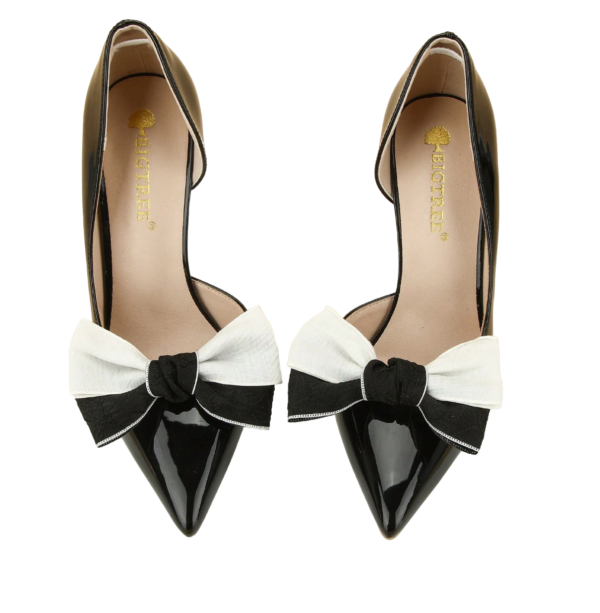 Lacinho Black White Decorativo para Sapato - Broche Clip Removível