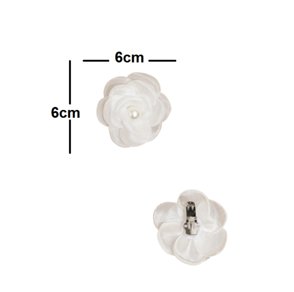 Broche Flor detalhe pérola para Sapato de Noiva, Madrinha, Festa - Broche Clip Removível