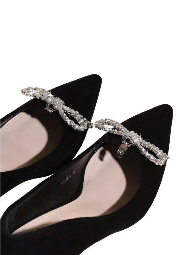 Broche lacinho Pedraria Clip prata Removível para Sapato Noiva Madrinha Festa