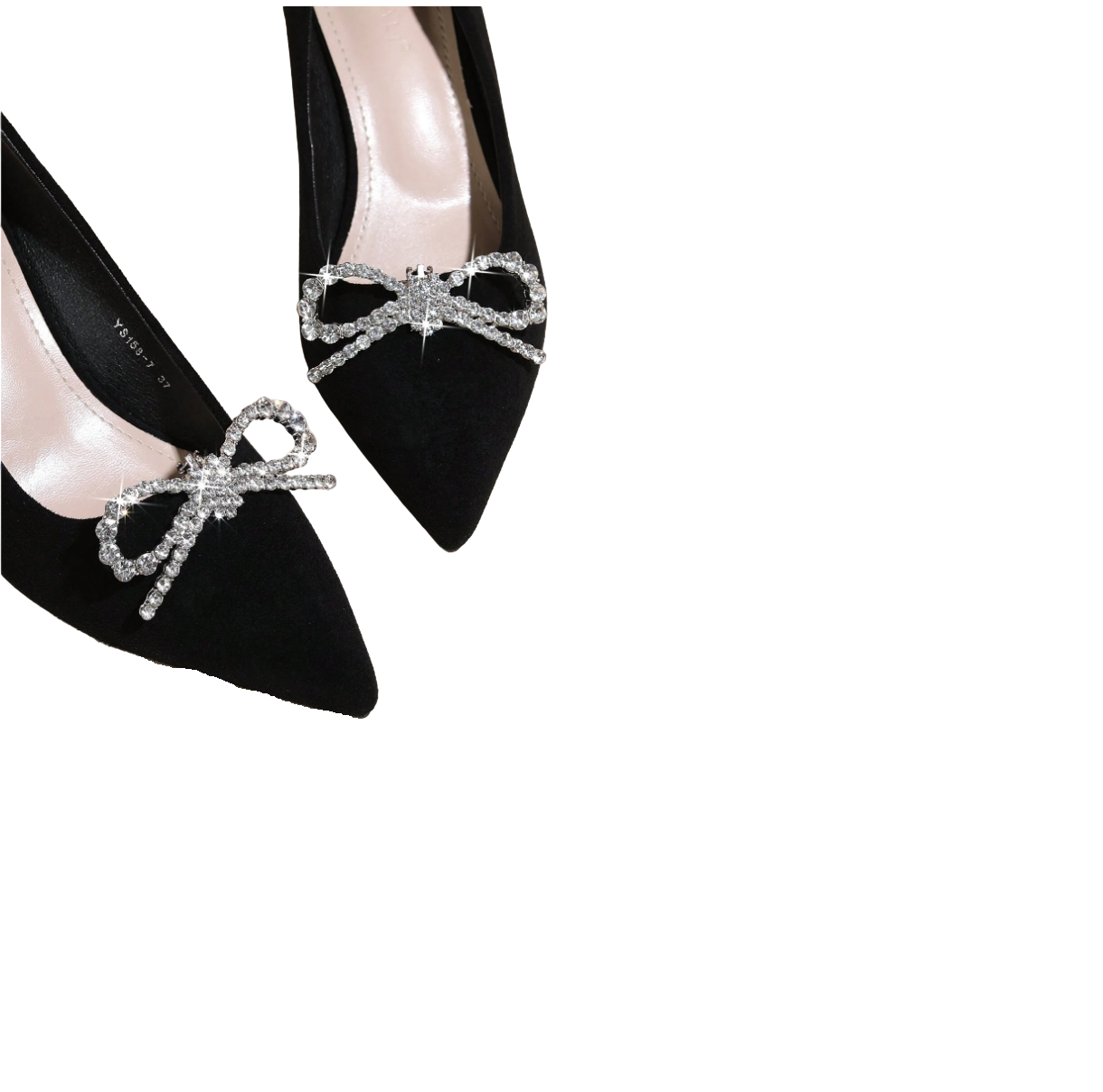 Broche lacinho Pedraria Clip prata Removível para Sapato Noiva Madrinha Festa