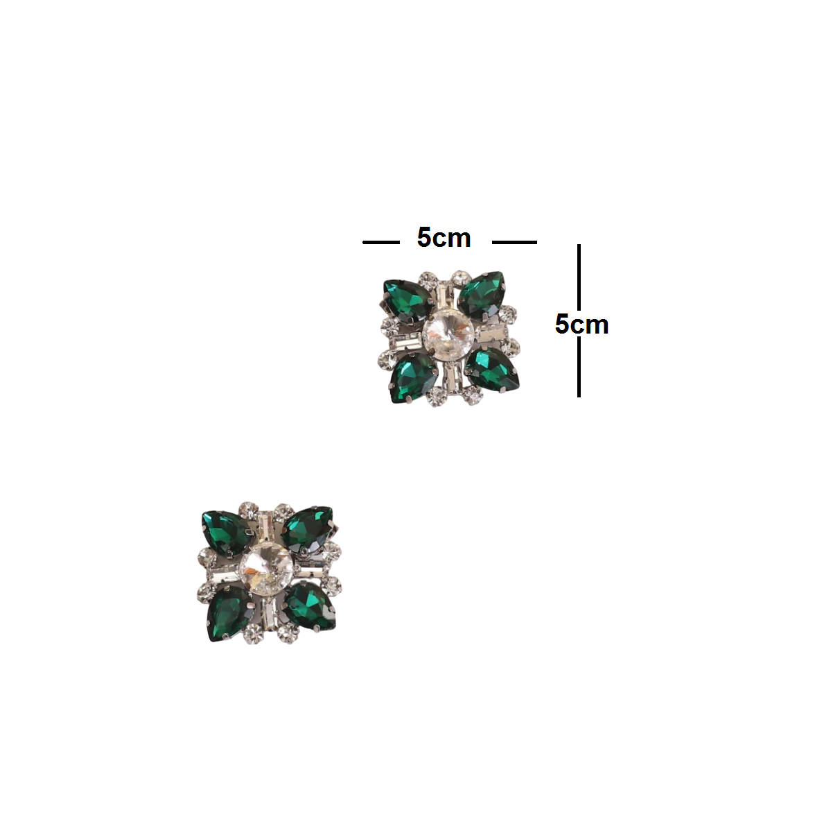 Broche Pedraria Verde Clip Removível para Sapato Madrinha Festa