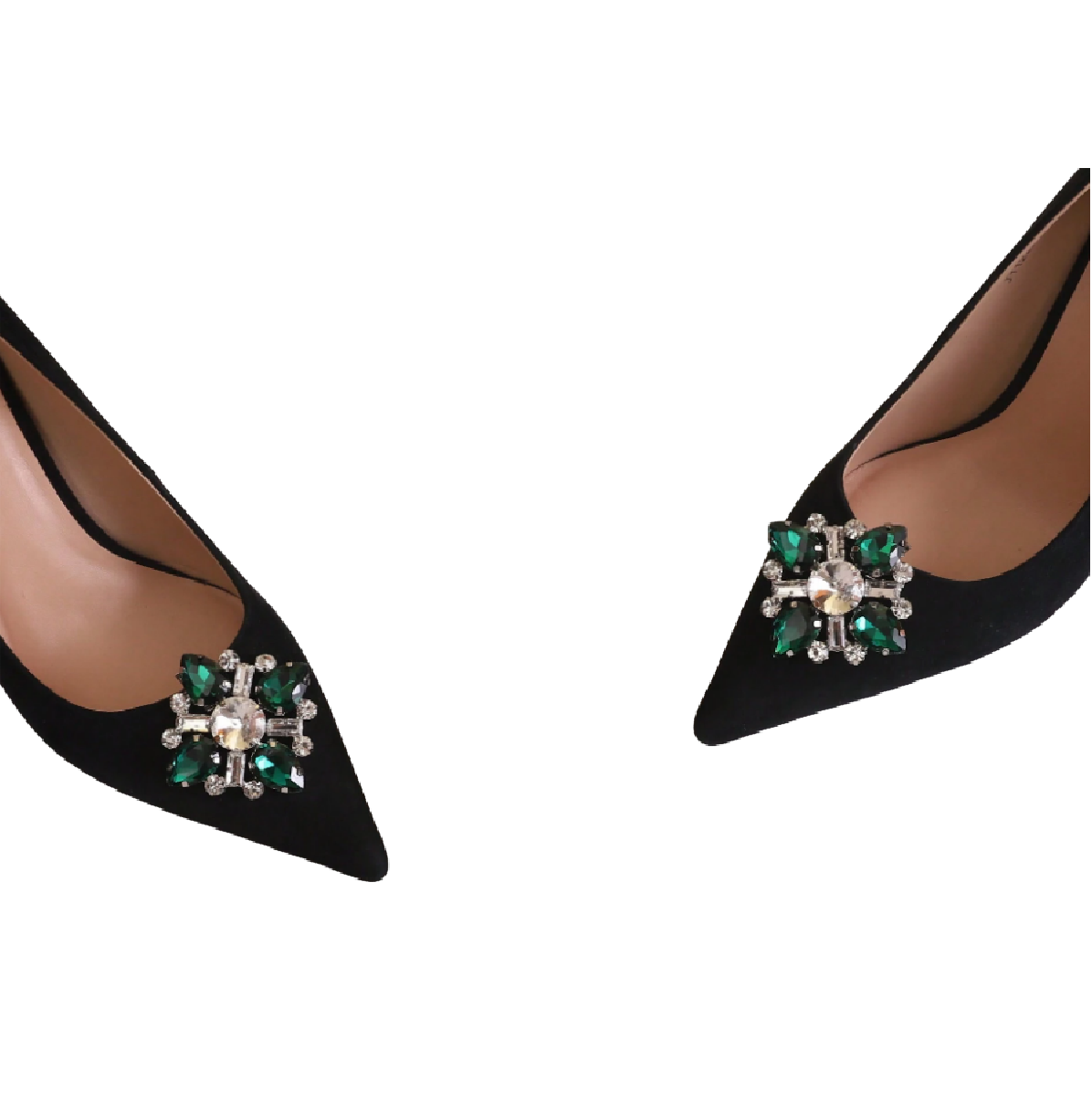 Broche Pedraria Verde Clip Removível para Sapato Madrinha Festa