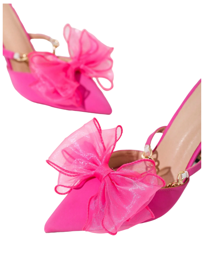 Laço Rosa Decorativo para Sapato - Broche Clip Removível