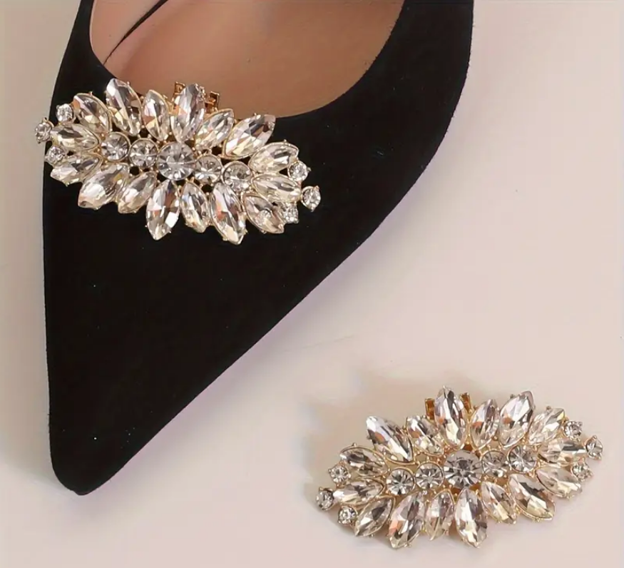 Broche Pedraria Clip Removível para Sapato Noiva Madrinha Festa