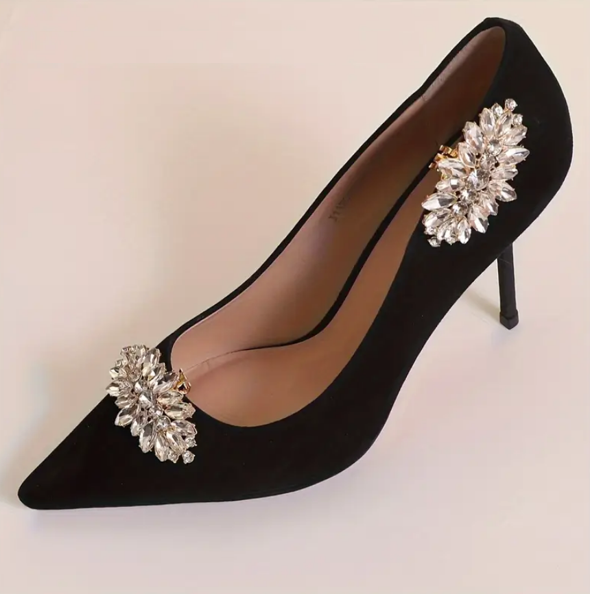 Broche Pedraria Clip Removível para Sapato Noiva Madrinha Festa