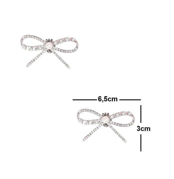 Broche lacinho Pedraria e pérola Clip Removível para Sapato Noiva Madrinha Festa