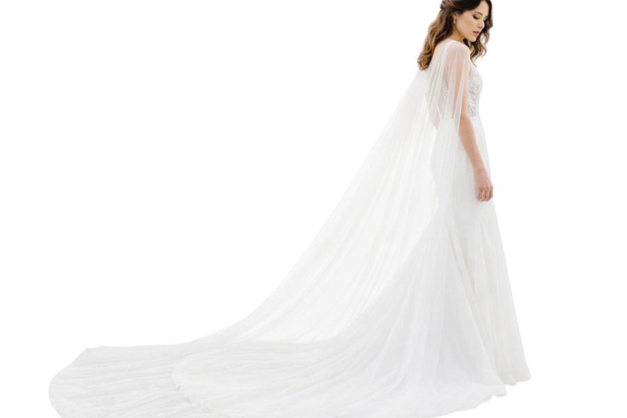 Capa para Vestido de Noiva Estilo Véu Cauda Longa