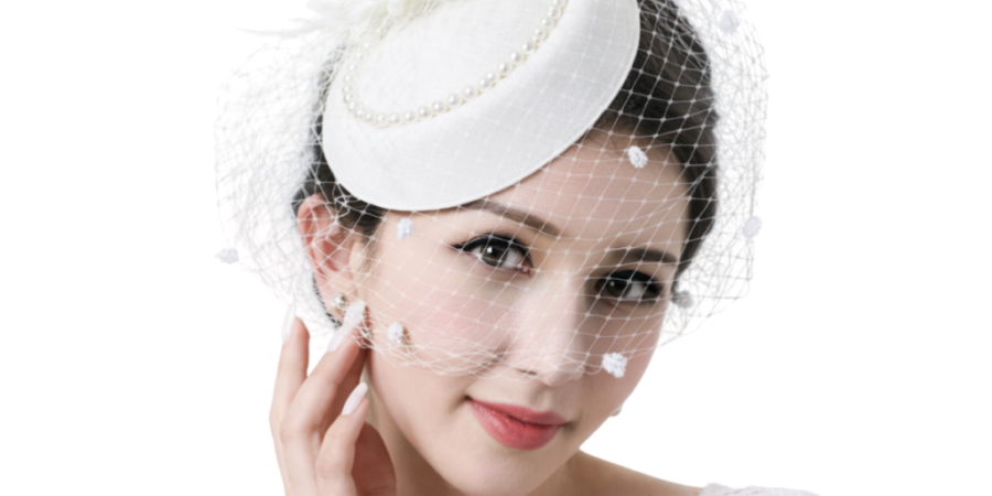 Casquete com Voilette Noiva Vintage – Acessório Cabelo Casamento Civil e Pré-Wedding