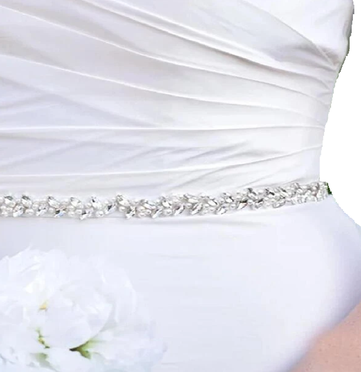 Cinto bordado para vestido de noiva com cristais e pérolas