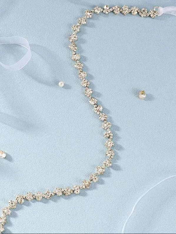 Cinto de pedraria para vestido de noiva branco