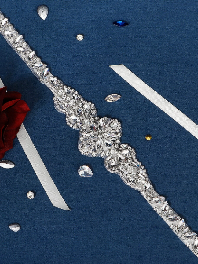 Cinto bordado para vestido de noiva off-white bordado