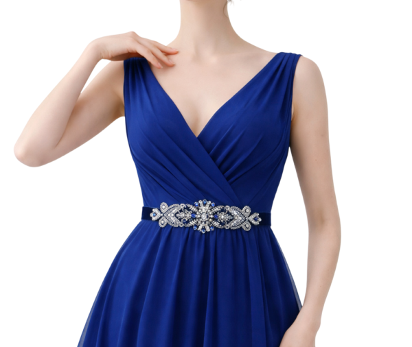 Cinto de festa azul royal para vestido de festa