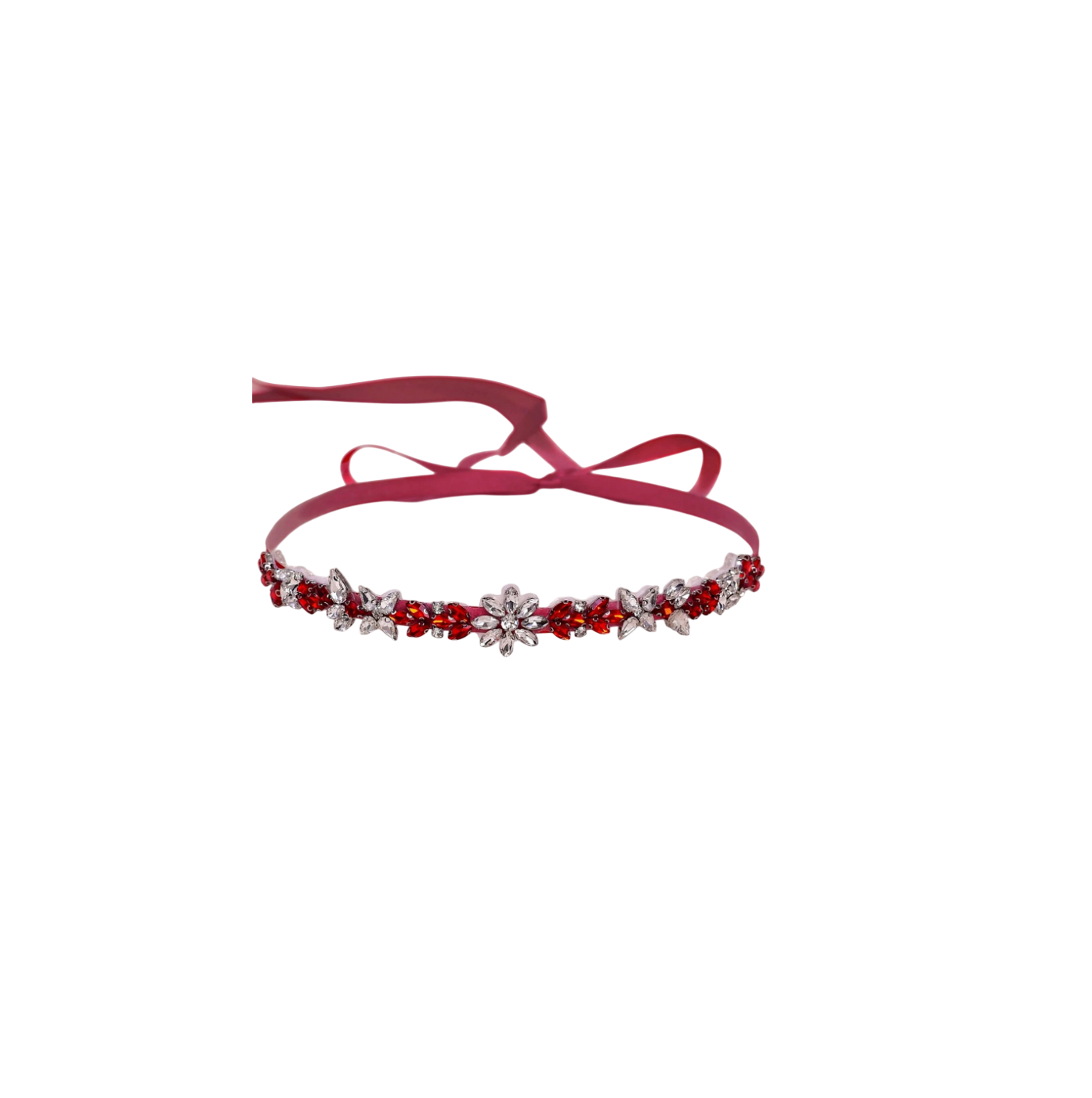 Cinto bordado vermelho rubi para vestido de madrinha luxo