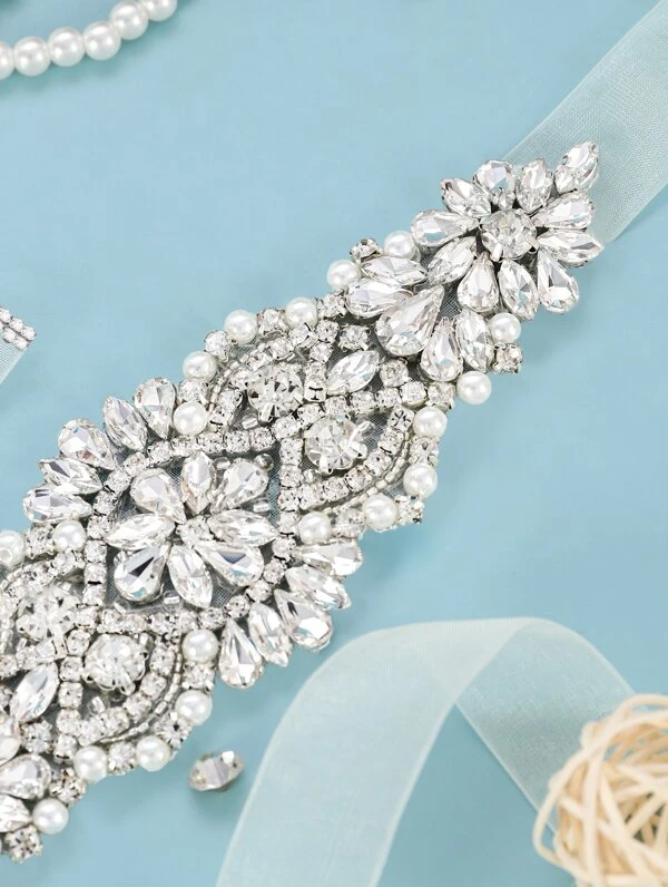 Cinto bordado para vestido de noiva off-white bordado