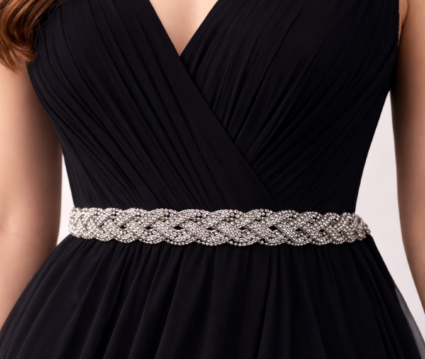 cinto bordado para vestido de festa preto