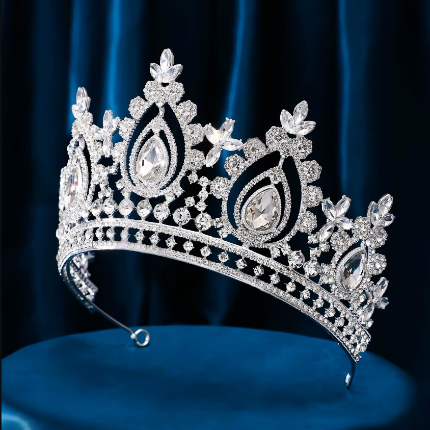 coroa alta b476 (1) Coroa de miss concurso debutante alta majestade com cristais gota gigantes luxo
