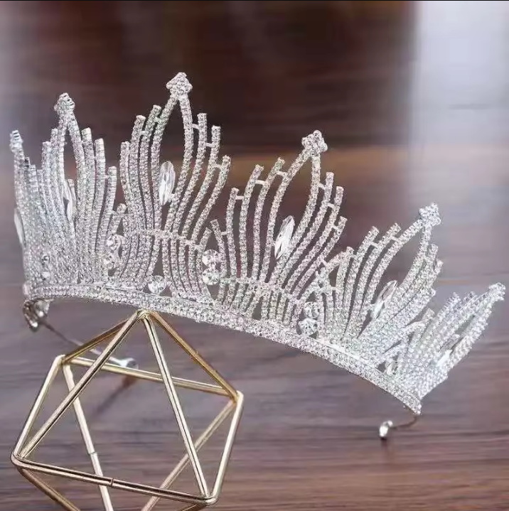 coroa alta b521 (2) Coroa de miss concurso debutante alta majestade com cristais gota gigantes luxo