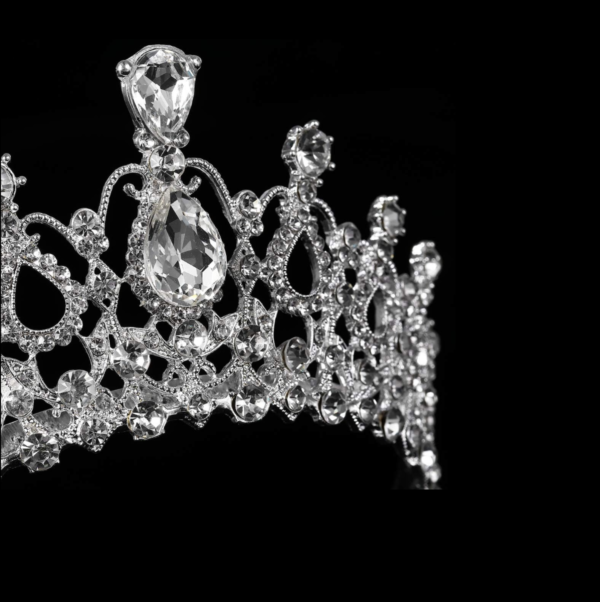 Coroa de noiva alta 5,8cm com cristal gota central majestoso